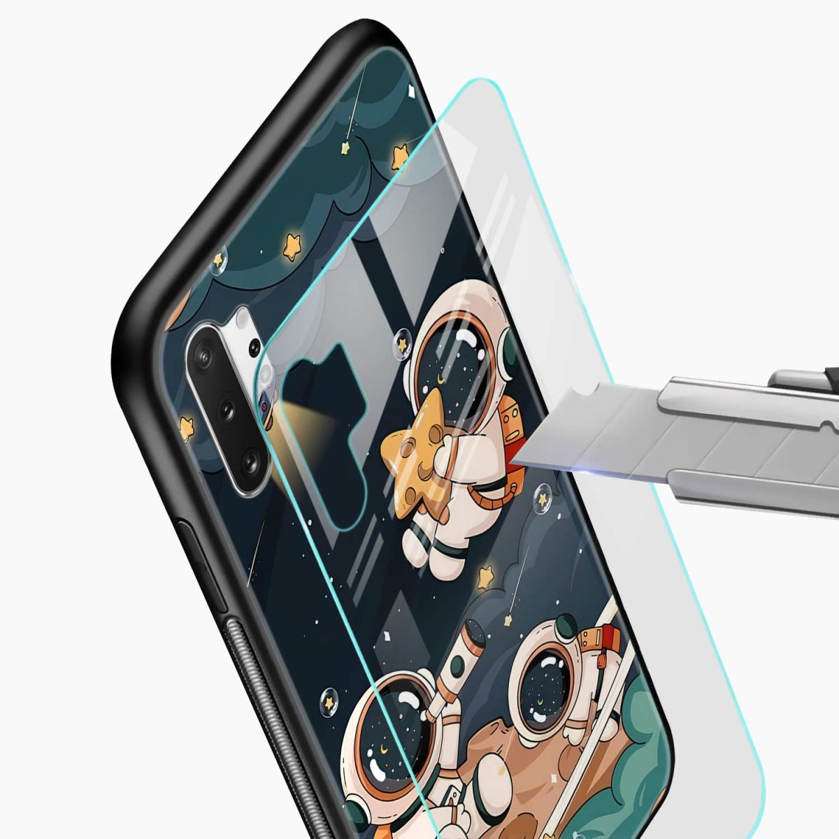 space samsung note 10 plus back cover glass view