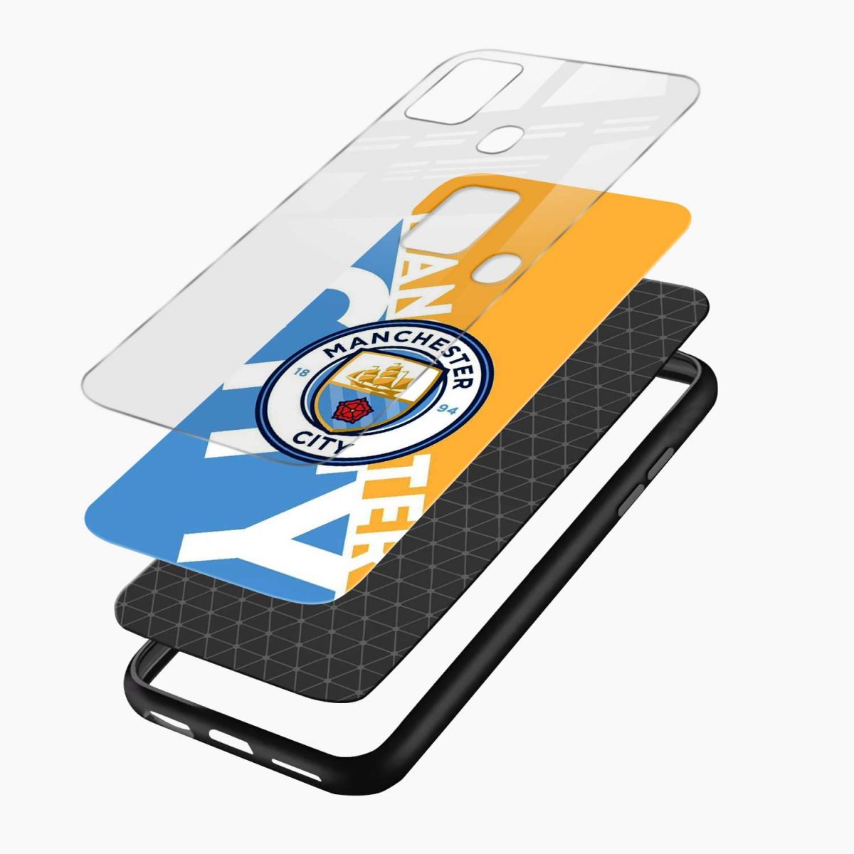 manchester city club samsung a21s back cover layers view