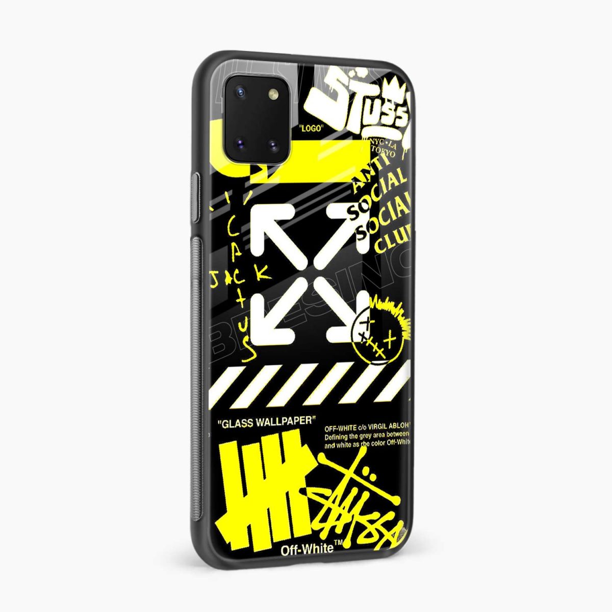 neon off white samsung a81 back cover side view