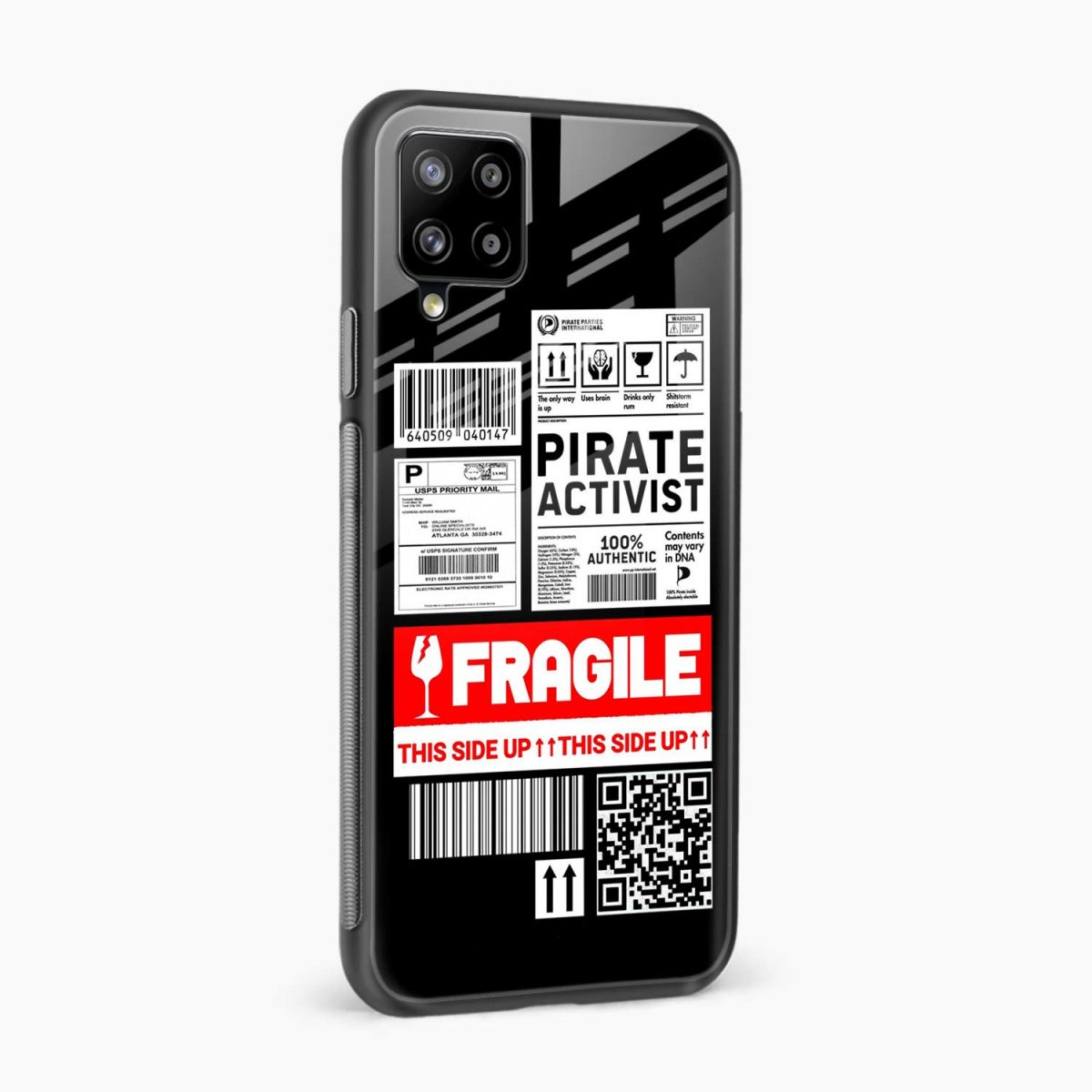 fragile samsung f62 back cover side view