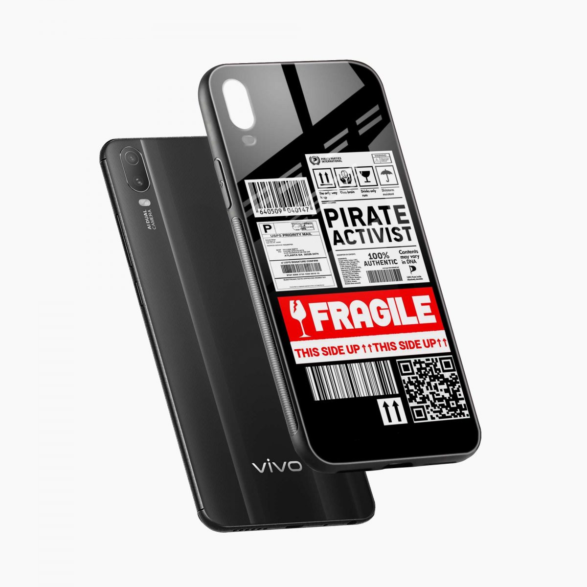 fragile vivo v11 pro back cover diagonal view