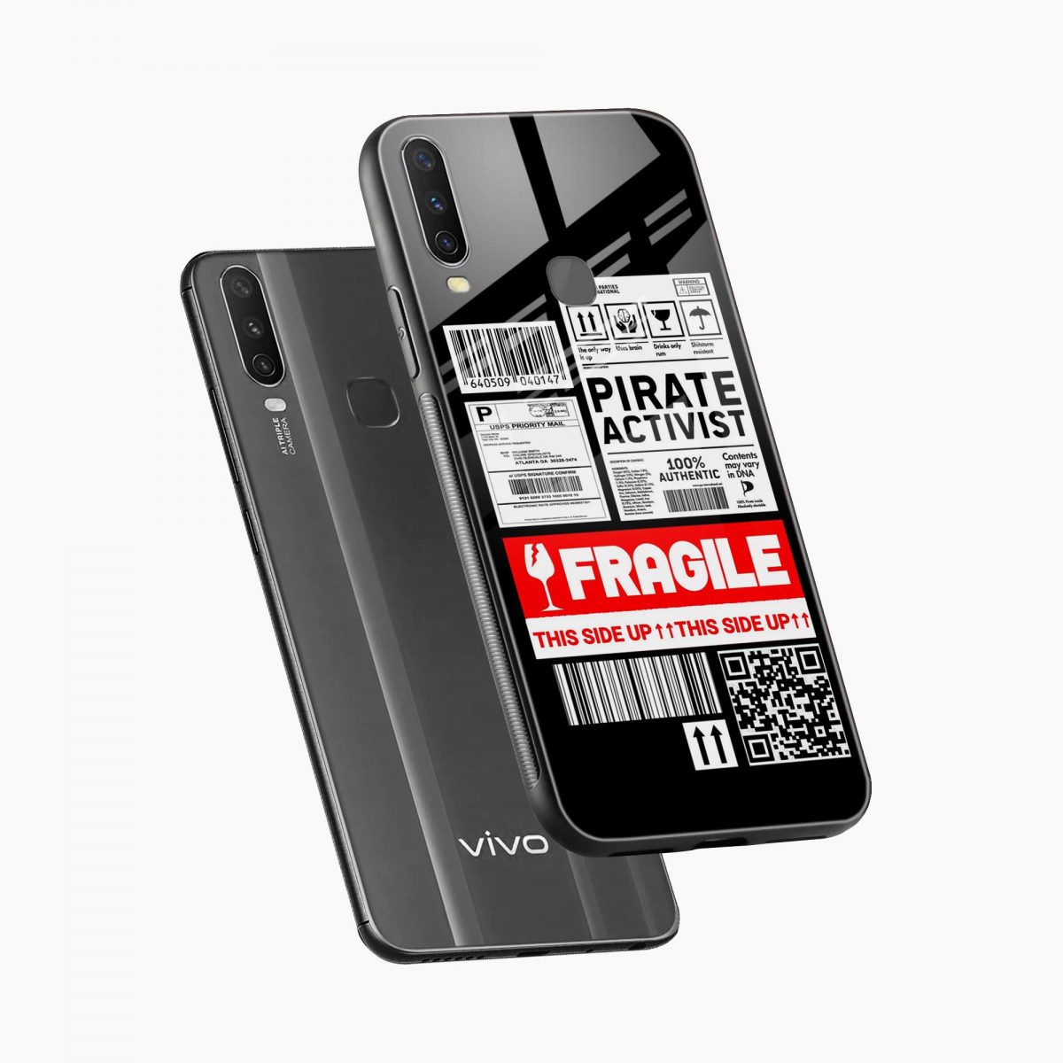 fragile vivo y17 back cover diagonal view