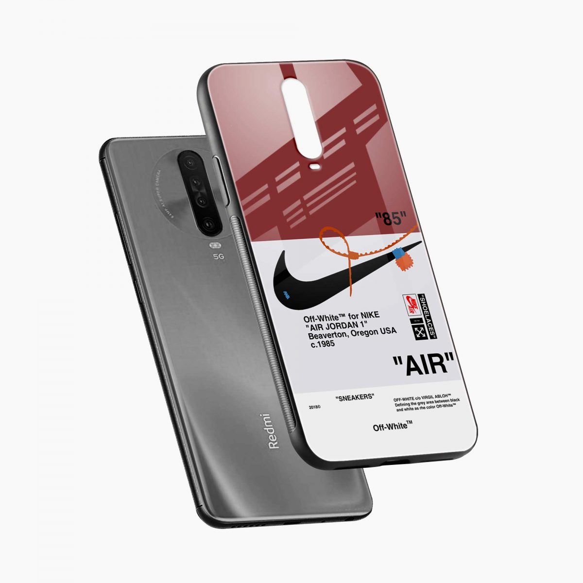 air off white redmi k30 back cover diagonal view