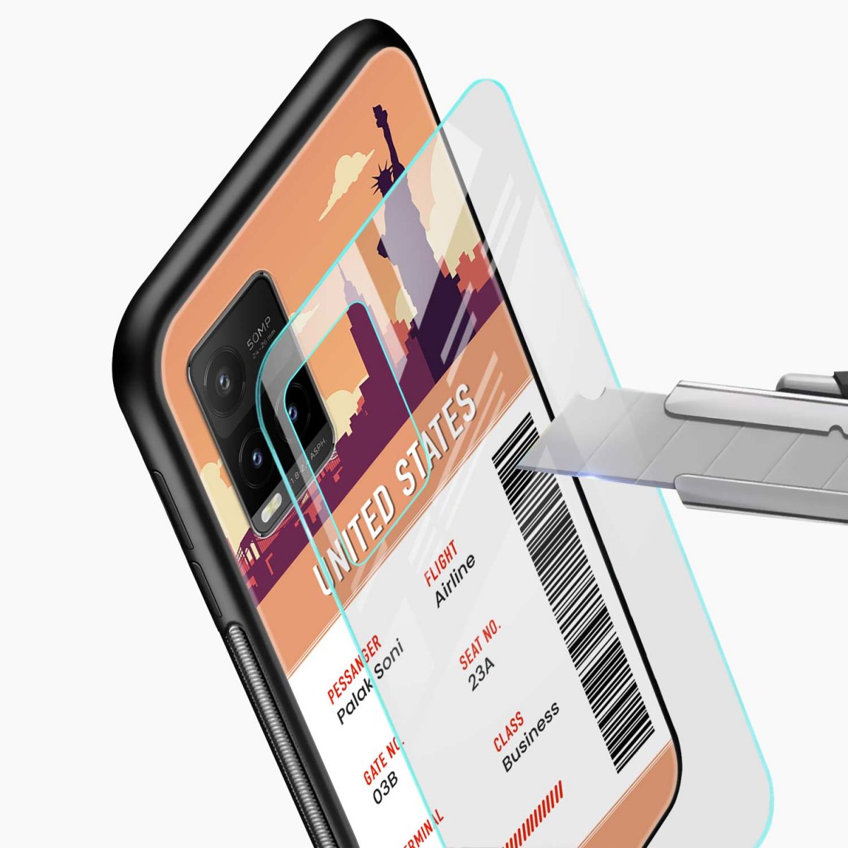 united states boarding pass vivo y21g back cover glass view