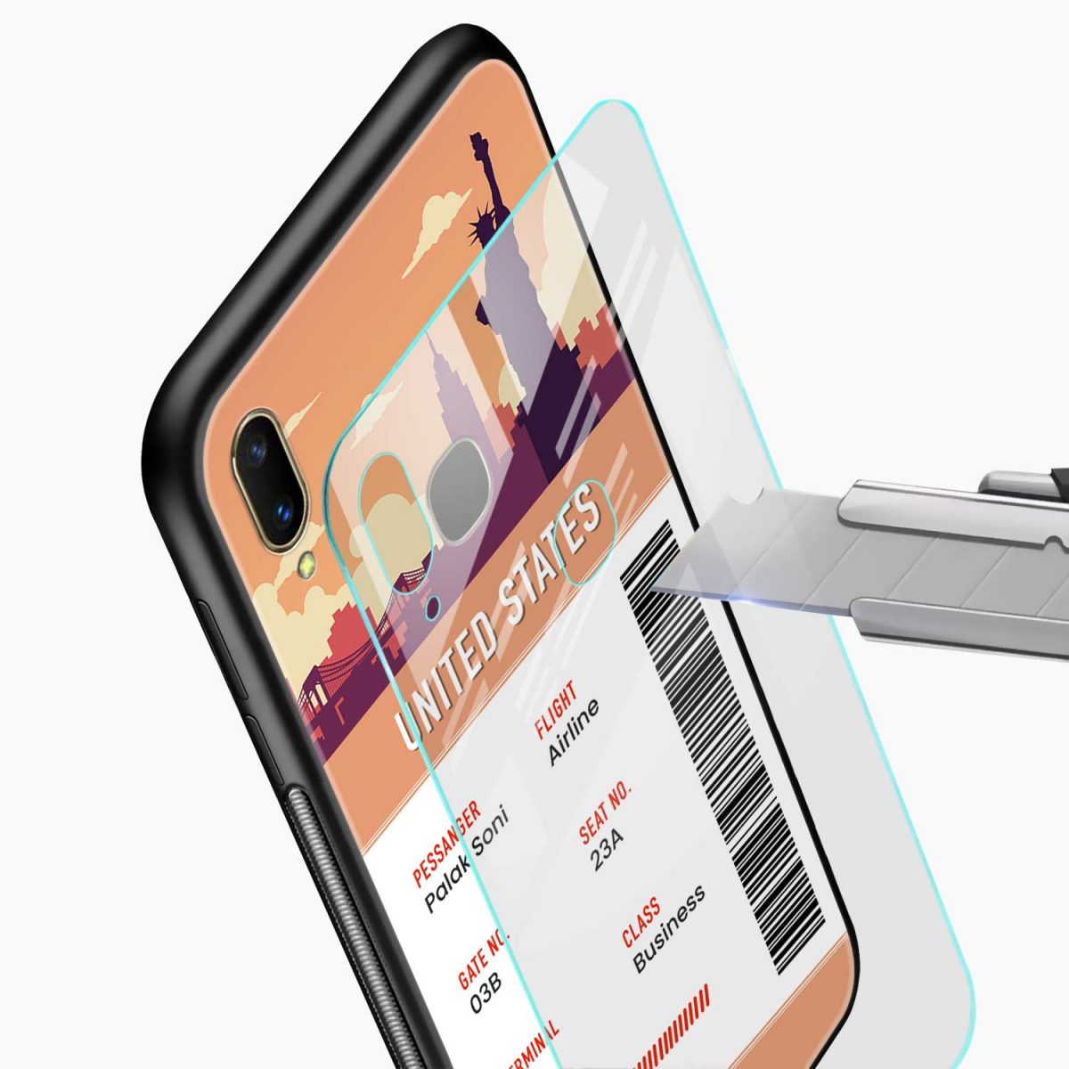 united states boarding pass vivo y91 back cover glass view