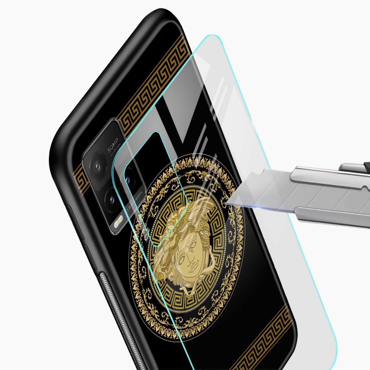 versace golden vivo y21a back cover glass view