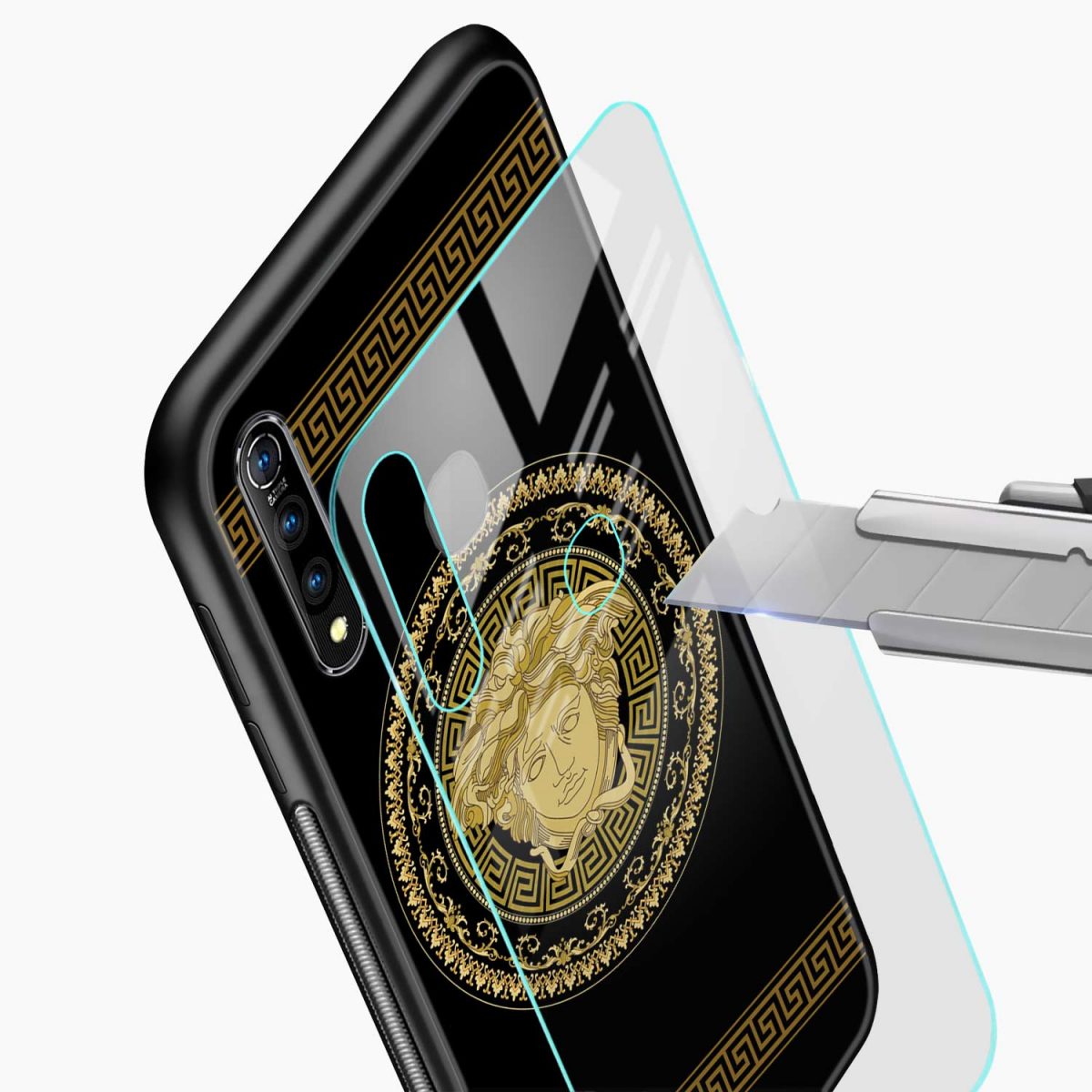 versace golden vivo z1 pro back cover glass view