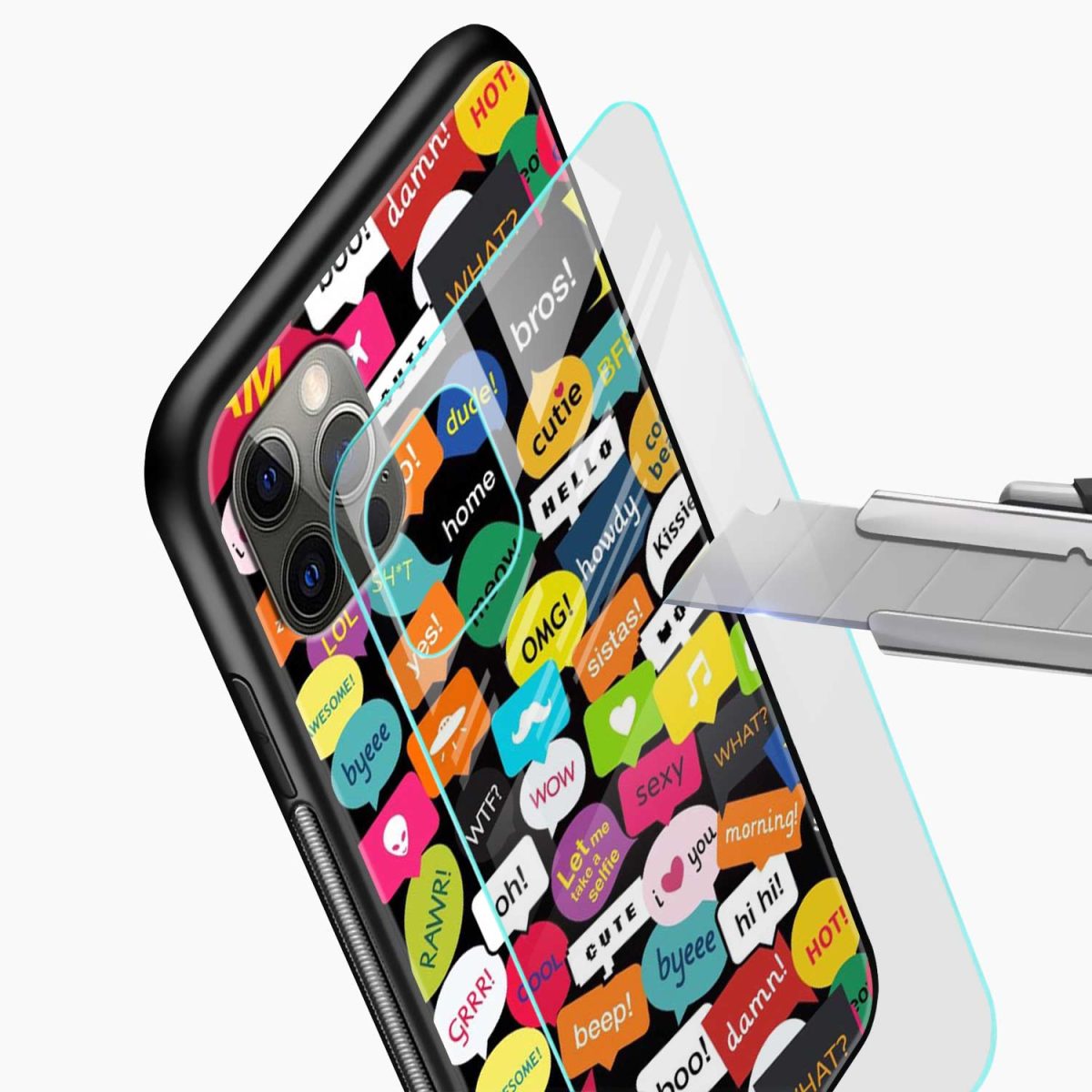 chit chat iphone 15 pro max back cover glass view